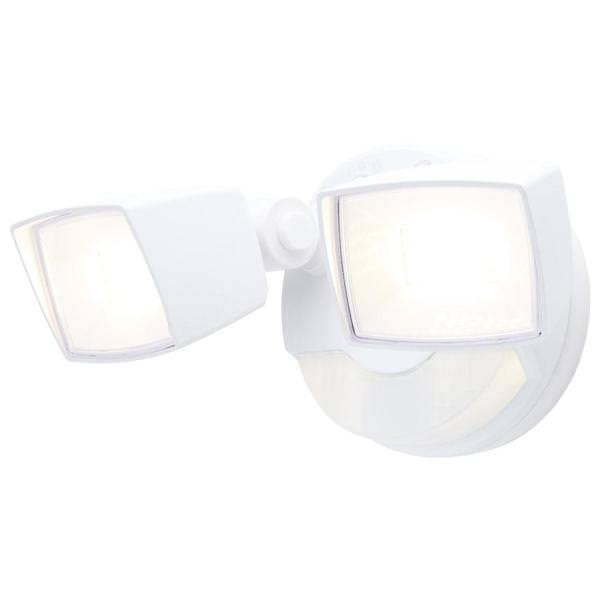 2 Head 17/25 watt 120 volt CCT Selectable White LED Security Flood Light