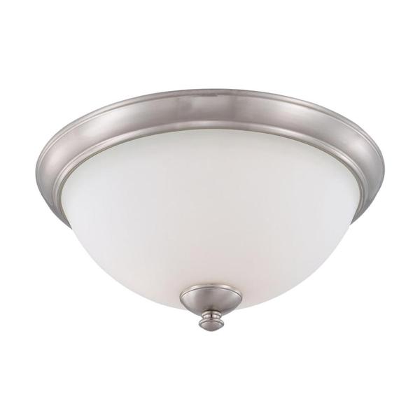 3 Lamp 120 volt Brushed Nickel Flush Mount Light Fixture