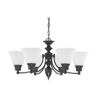 Nuvo Lighting 26" 6 Light 120 volt Mahogany Bronze Chandelier