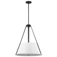 Nuvo Lighting 3 Lamp Black Finish White Fabric Indoor Pendant Light Fixture