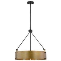 Nuvo Lighting 4 Lamp Matte Black/Natural Brass Indoor Pendant Light Fixture