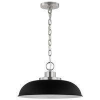 View 1 Lamp 15" 120 volt Matte Black/Polished Nickel Indoor Pendant Light Fixture