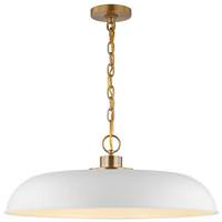View 1 Lamp 24" 120 volt Indoor Matte White/Burnished Brass Pendent Light Fixture