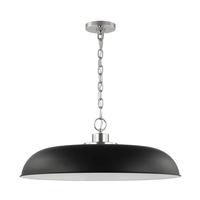View 1 Lamp 24" 120 volt Matte Black/Polished Nickel Indoor Pendant Light Fixture
