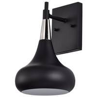 View 1 Lamp 11" 120 volt Matte Black/Polished Nickel Indoor Wall Scone Light Fixture