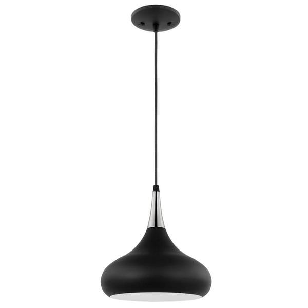 1 Lamp 10.6" 120 volt Matte Black/Polished Nickel Indoor Pendant Light Fixture