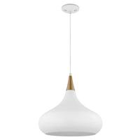 View 1 Lamp 14" 120 volt Matte White/Burnished Brass Indoor Pendant Light Fixture