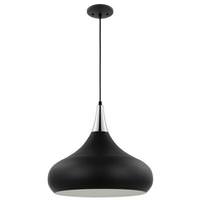 View 1 Lamp 18" 120 volt Matte Black/Polished Nickel Indoor Pendant Light Fixture 