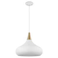 View 1 Lamp 18" 120 volt Matte White/Burnished Brass Indoor Pendant light Fixture
