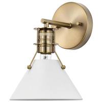 Nuvo Lighting 1 Lamp 10" 120 volt Matte White/Burnished Brass Indoor Pendant Light Fixture