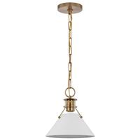 View 1 Lamp 16.5" 120 volt Matte White/Burnished Brass Indoor Pendant Light Fixture