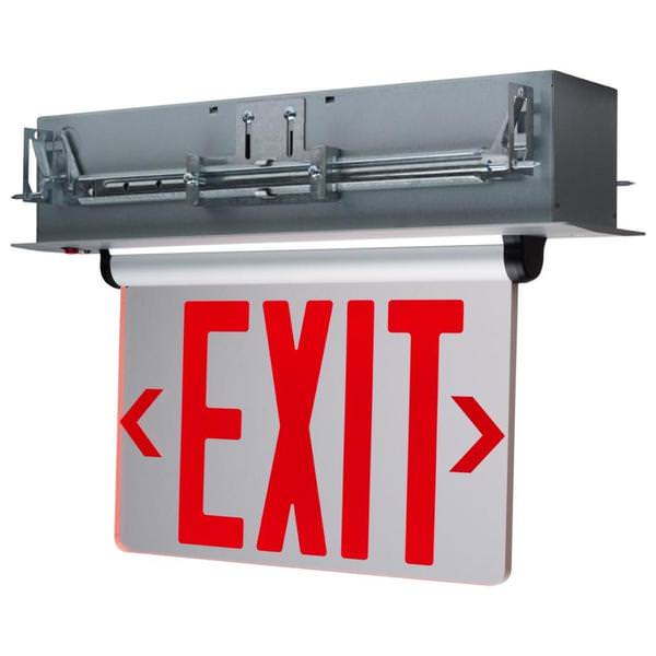 3.1 watt 120/277 volt Clear Panel / Red Letters Edge Lit LED Exit Sign