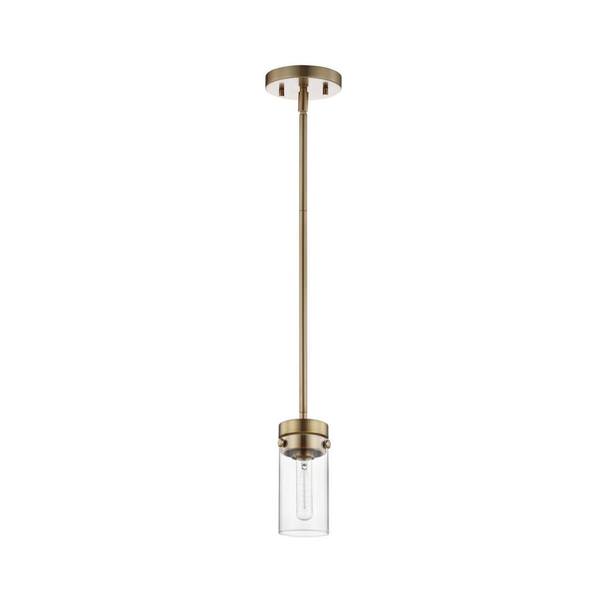 1 Lamp 8.5" 120 volt Burnished Brass Indoor Mini Pendant Fixture