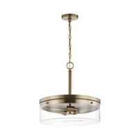 View 3 Lamp 17" 120 volt Burnished Brass Indoor Pendant Light Fixture