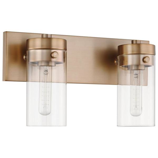 2 Lamp 120 volt Burnished Brass Indoor Vanity Light Fixture
