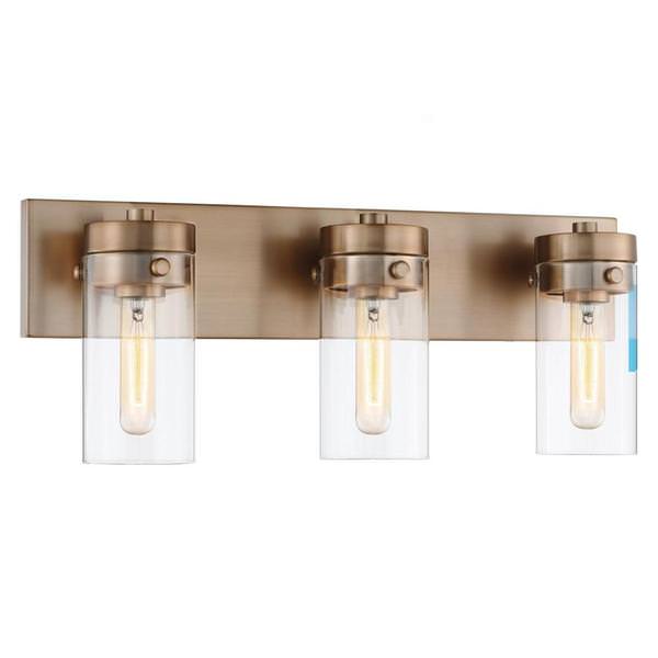 3 Lamp 120 volt Burnished Brass Indoor Vanity Light Fixture