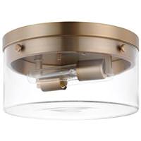 View 2 Lamp 14" 120 volt Burnished Brass Indoor Flush Mount Fixture