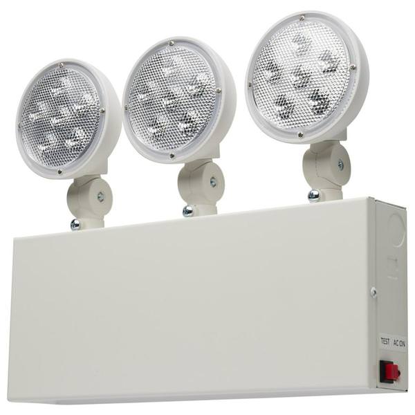 1.5 watt 120/277 volt White Tri Head Indoor LED Emergency Light