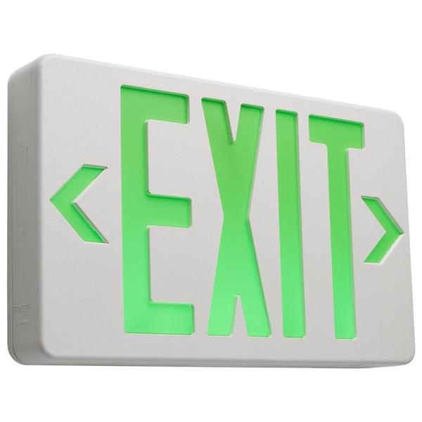 2.9 watt 120/277 volt White Panel / Green Letters LED Exit Sign