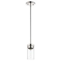 View 1 Lamp 8.5" 120 volt Polished Nickel Indoor Clear Mini Pendant Light Fixture