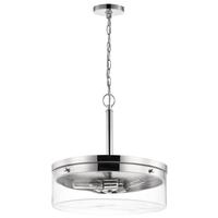 View 3 Lamp 17" 120 volt Polished Nickel Clear Indoor Pendant Light Fixture