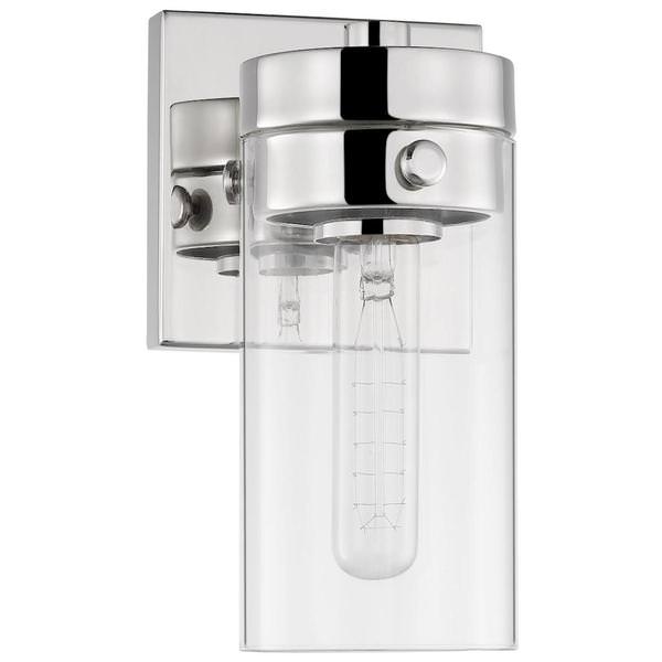 1 Lamp 8.5" 120 volt Polished Nickel Clear Indoor Vanity Light Fixture
