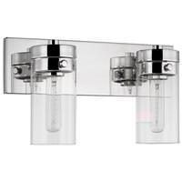View 2 Lamp 15" 120 volt Polished Nickel Clear Glass Indoor Vanity Light Fixture
