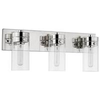 View 3 Lamp 22" 120 volt Polished Nickel Clear Indoor Vanity Light Fixture