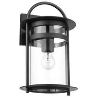Nuvo Lighting 1 Lamp 16" 120 volt Matte Black Clear Outdoor Wall Lantern Light Fixture