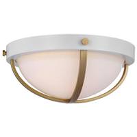 View 2 Lamp 15" Matte White Opal White Glass Indoor Flush Mount Light Fixture