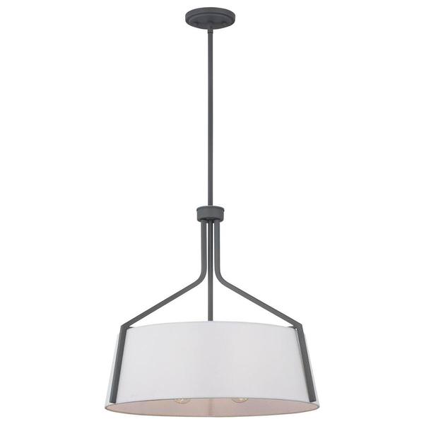 4 Lamp Putty Gray White Linen Fabric Indoor Pendant Light Fixture