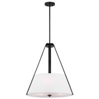 Nuvo Lighting 3 Lamp Black White Textile Fabric Indoor Pendant Light Fixture