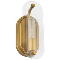 Nuvo Lighting 1 Lamp Natural Brass Clear Beveled Glass Indoor Vanity Light Fixture