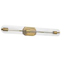 View 3 Lamp Natural Brass Clear Beveled Glass Indoor Vanity Light Fixture