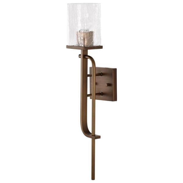 1 Light Natural Brass Terrace Crackle Glass Indoor LED Wall Scone Fixture