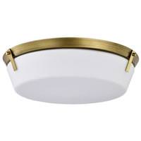 Nuvo Lighting 4 Light 120 volt Natural Brass Rowen Etched White Glass Flush Mount Light Fixture