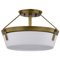 View 3 Light Natural Brass Rowen Semi Flush Mount Fixture