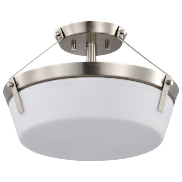3 Lamp Brushed Nickel Rowen Semi Flush Mount Light Fixture