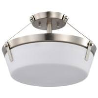 Nuvo Lighting 3 Lamp Brushed Nickel Rowen Semi Flush Mount Light Fixture