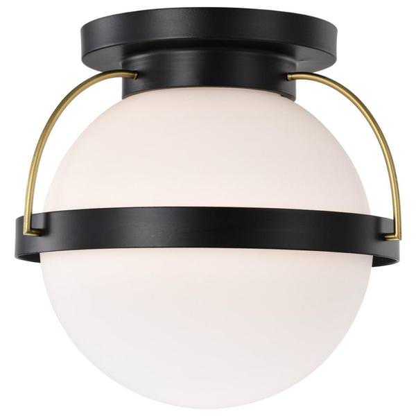 1 Lamp Matte Black Lakeshore Indoor Flush Mount Light Fixture