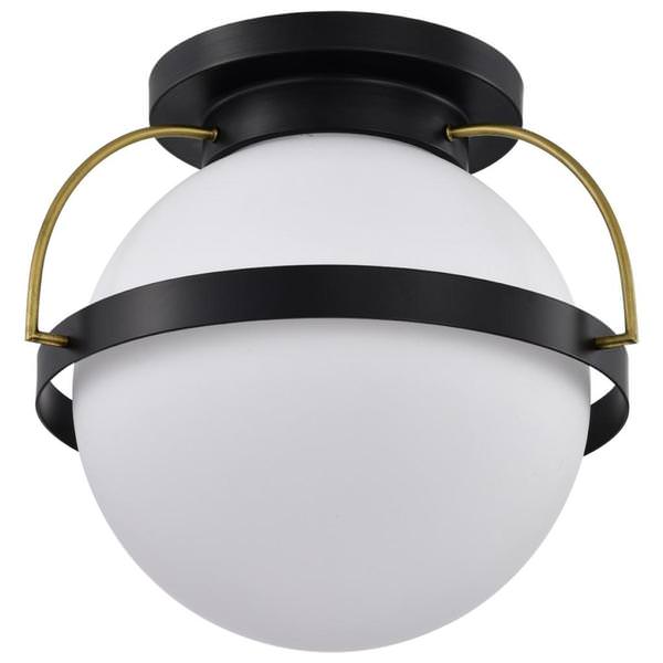 1 Light Matte Black Lakeshore Indoor Flush Mount Light Fixture