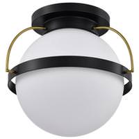 View 1 Light Matte Black Lakeshore Indoor Flush Mount Light Fixture