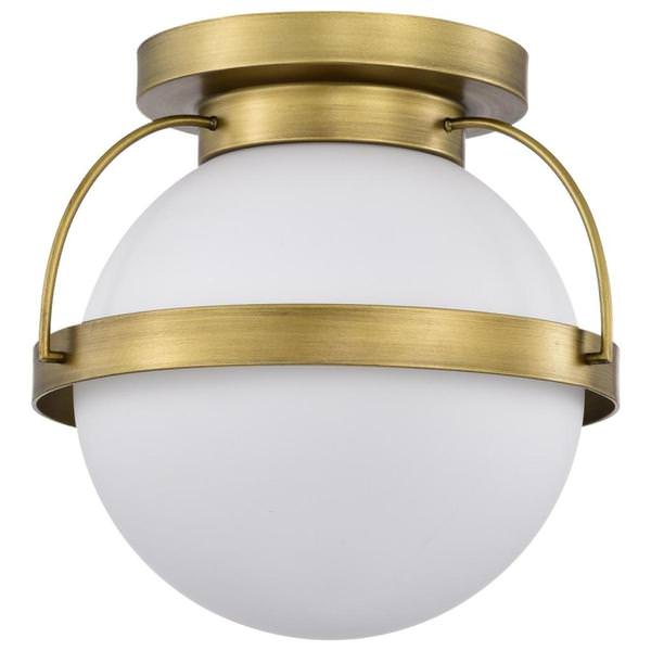 1 Light Natural Brass Lakeshore Indoor Flush Mount Light Fixture
