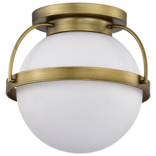 1 Lamp Natural Brass Lakeshore Indoor Flush Mount Light Fixture