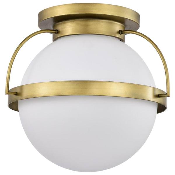 1 Lamp Natural Brass Lakeshore Indoor Flush Mount Fixture