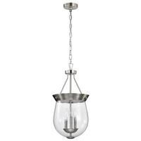 View 3 Light Brushed Nickel Boliver Indoor Pendant Light Fixture