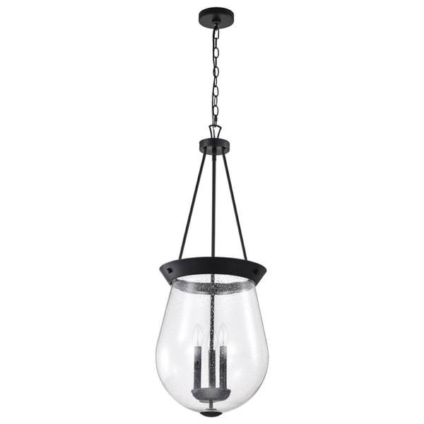 3 Light Matte Black Boliver Indoor Pendant Light Fixture