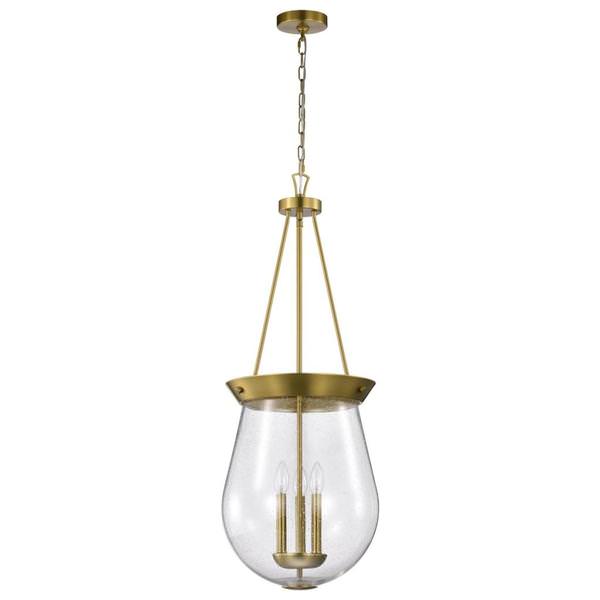 3 Lamp Vintage Brass Boliver Indoor Pendant Light Fixture