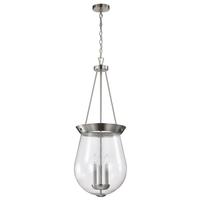 View 3 Light Brushed Nickel Boliver Indoor Pendant Light Fixture