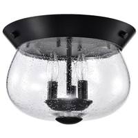 View 3 Light Matte Black Boliver Indoor Flush Mount Fixture